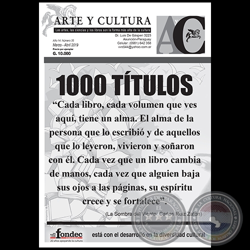 ARTE Y CULTURA - Número 35, Marzo/Abril 2019 - Dirección: Lic. VICTORIO V. SUÁREZ